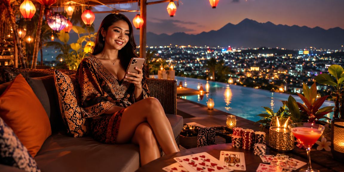 Suasana malam pasar tradisional dengan permainan kartu dan hiburan lokal